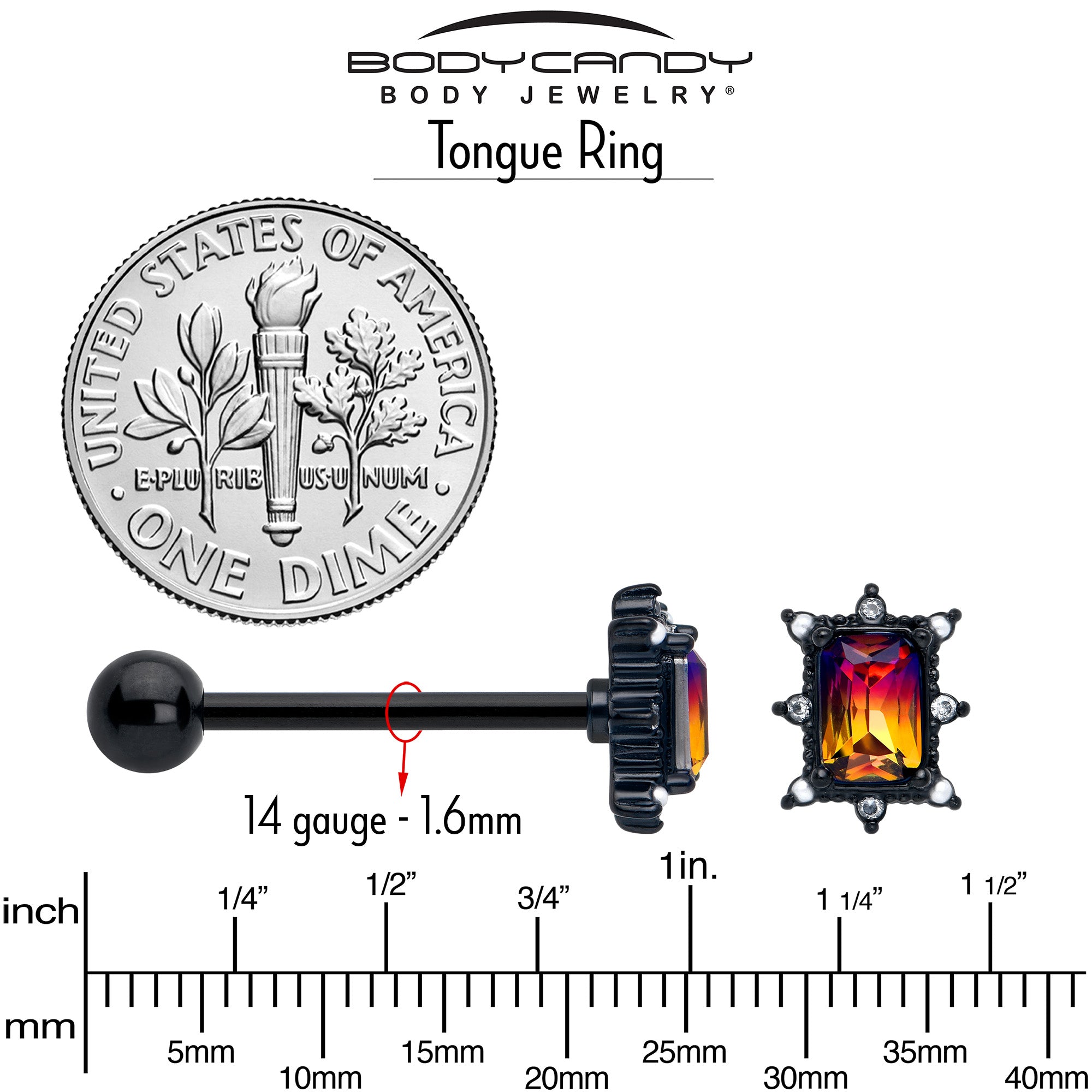 Starfire Tourmaline Tongue Barbell
