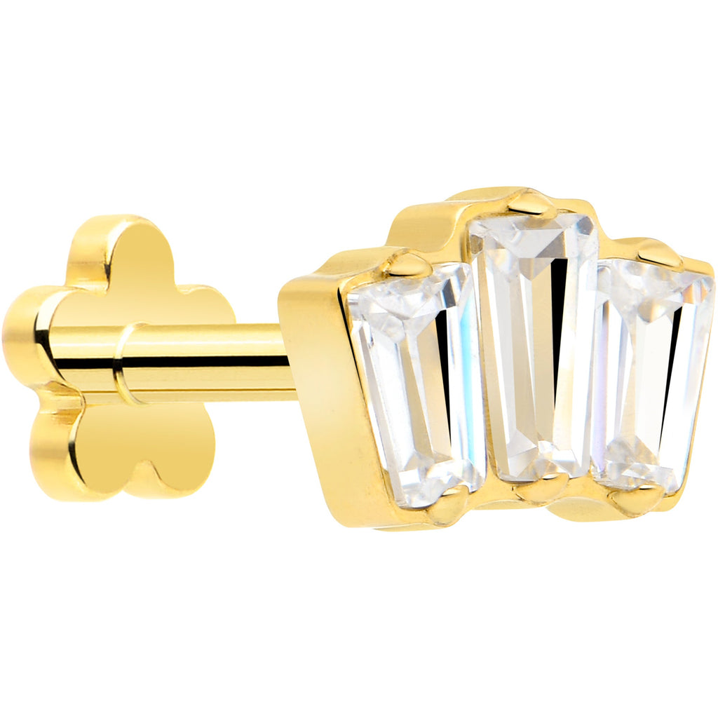 14k Gold Plated Flower Flat Back Earring · Implant Grade Titanium