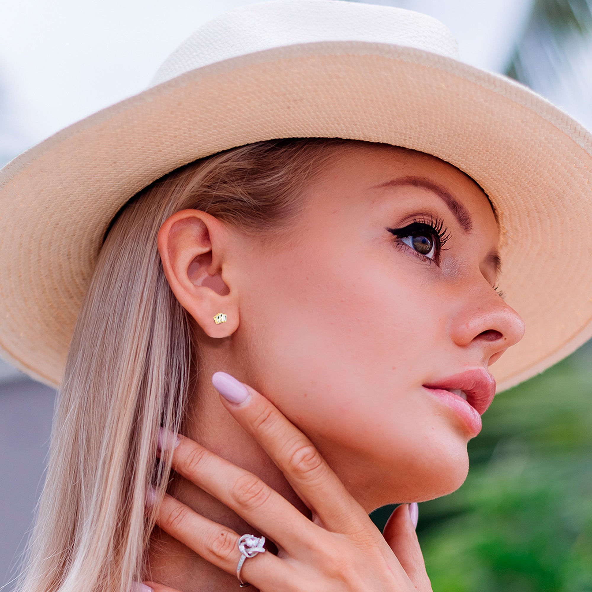 14k Gold Plated Flower Flat Back Earring · Implant Grade Titanium