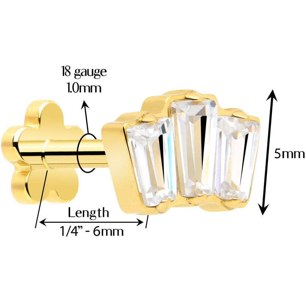 14k Gold Plated Flower Flat Back Earring · Implant Grade Titanium