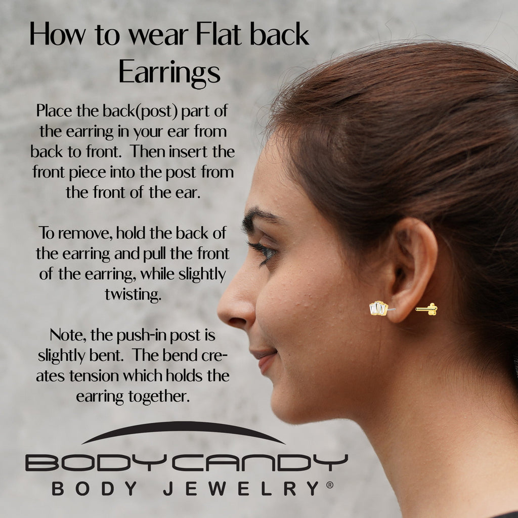 14k Gold Plated Flower Flat Back Earring · Implant Grade Titanium