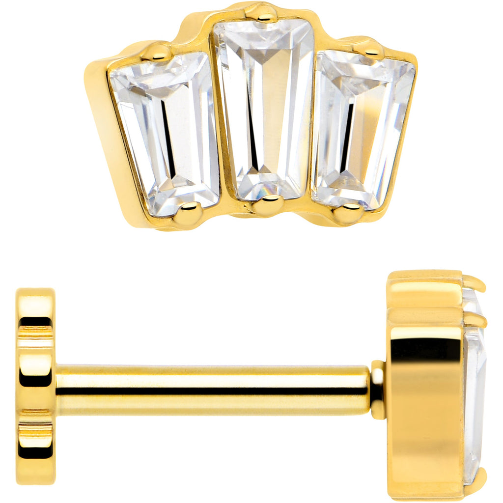 14k Gold Plated Flower Flat Back Earring · Implant Grade Titanium