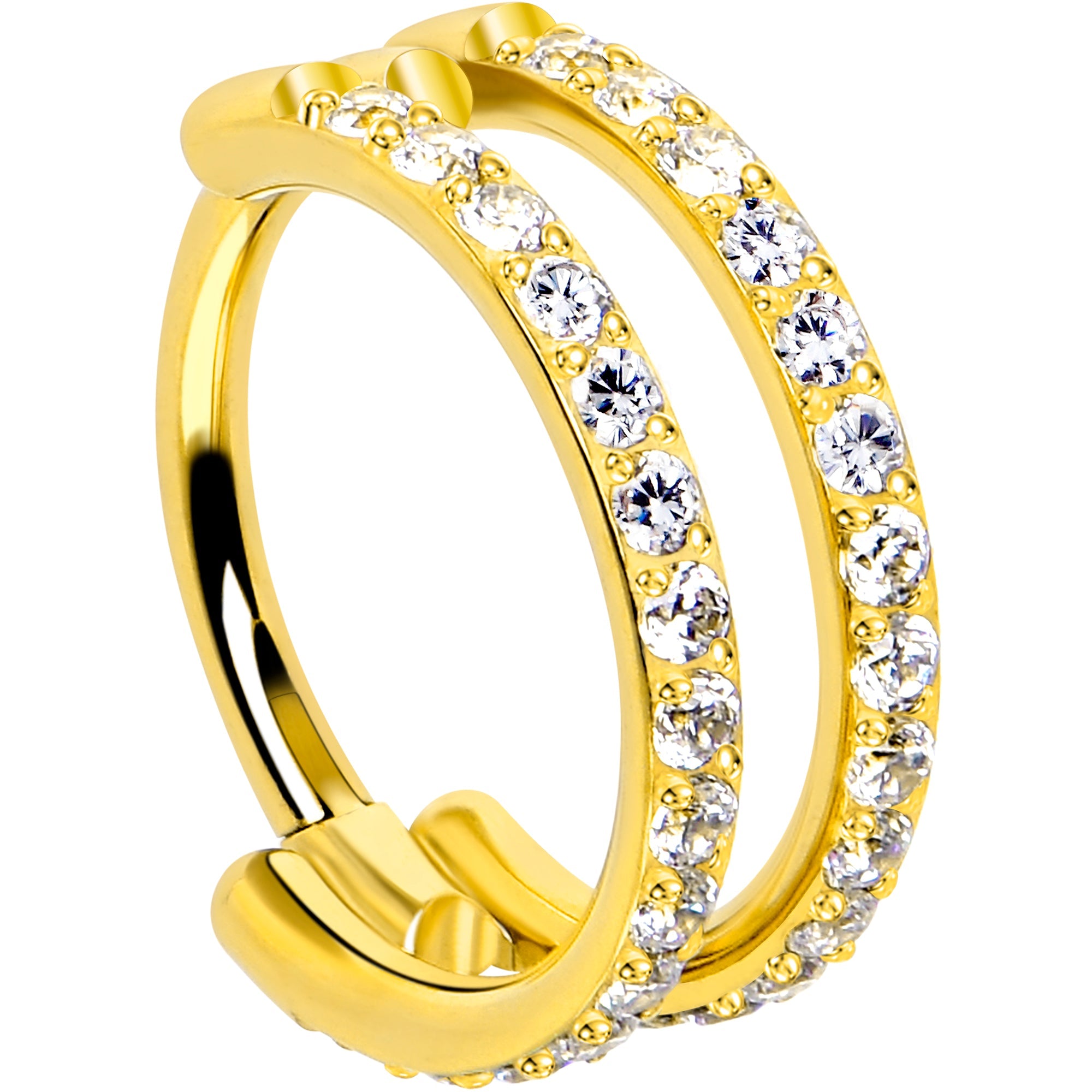 Stardust Double Hoop Nose Ring – 18G Implant Grade Titanium
