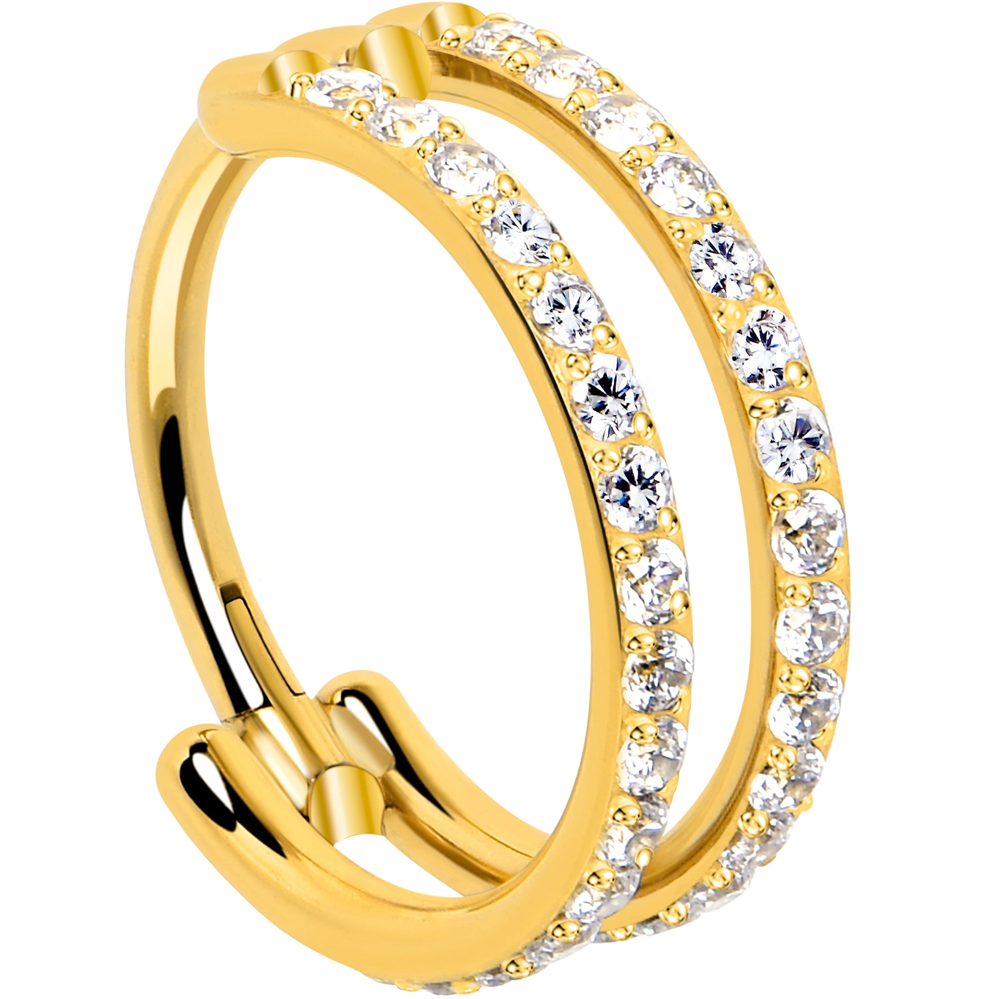 Stardust Double Hoop Nose Ring – 18G Implant Grade Titanium