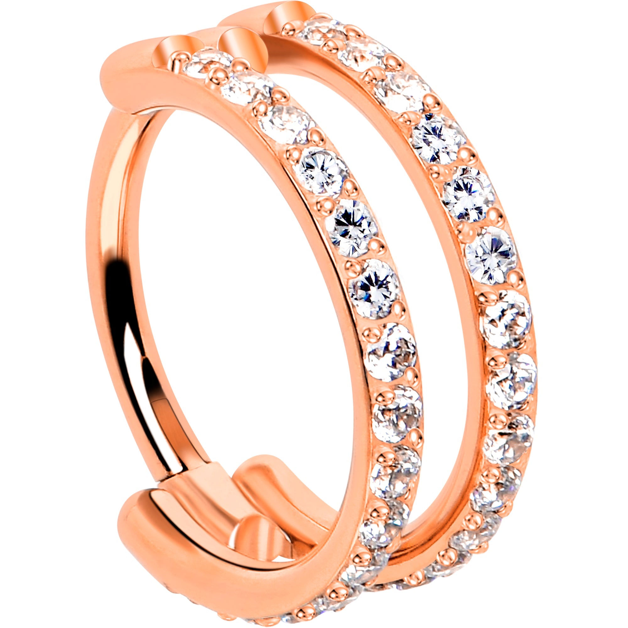 Stardust Double Hoop Nose Ring – 18G Implant Grade Titanium