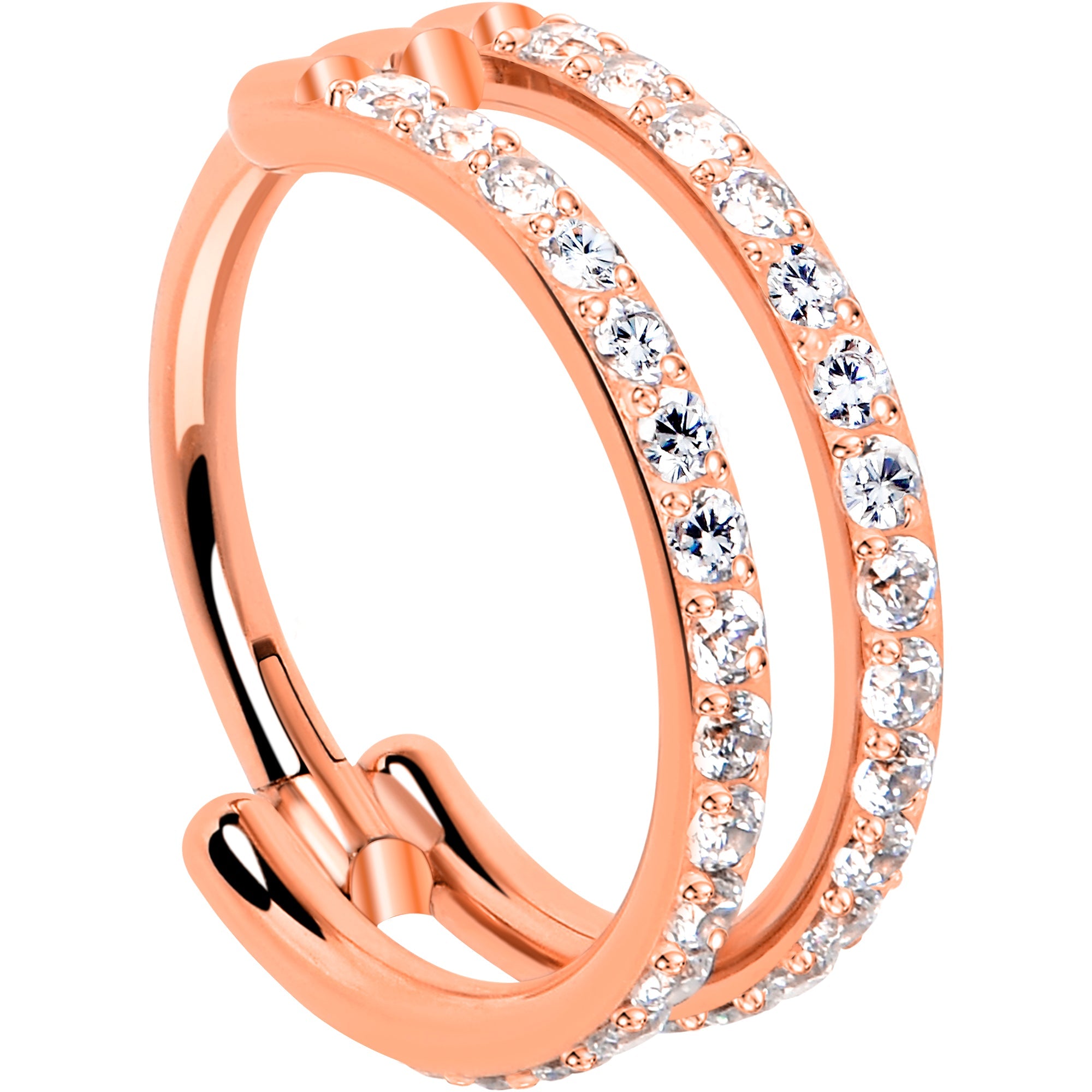 Stardust Double Hoop Nose Ring – 18G Implant Grade Titanium