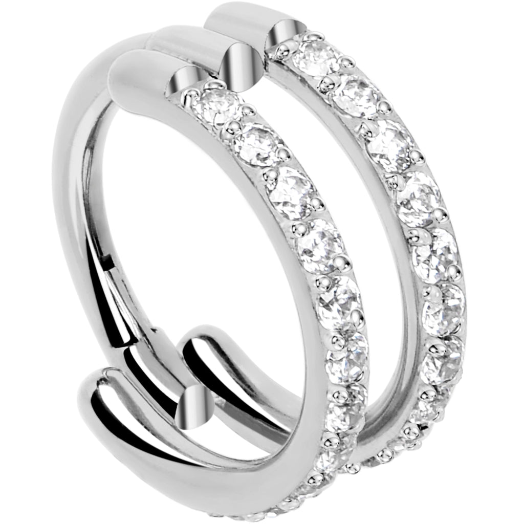 Stardust Double Hoop Nose Ring – 18G Implant Grade Titanium