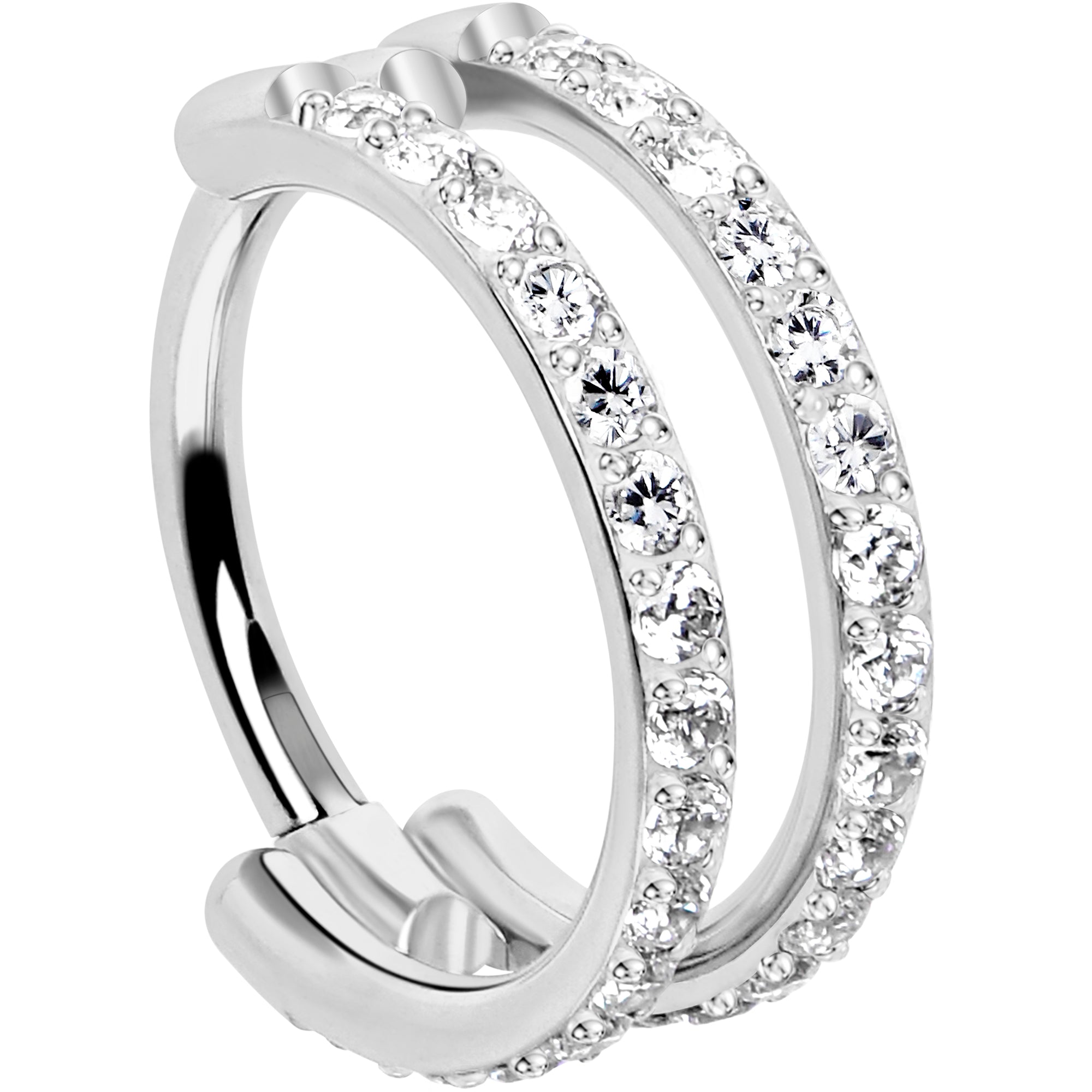 Stardust Double Hoop Nose Ring – 18G Implant Grade Titanium