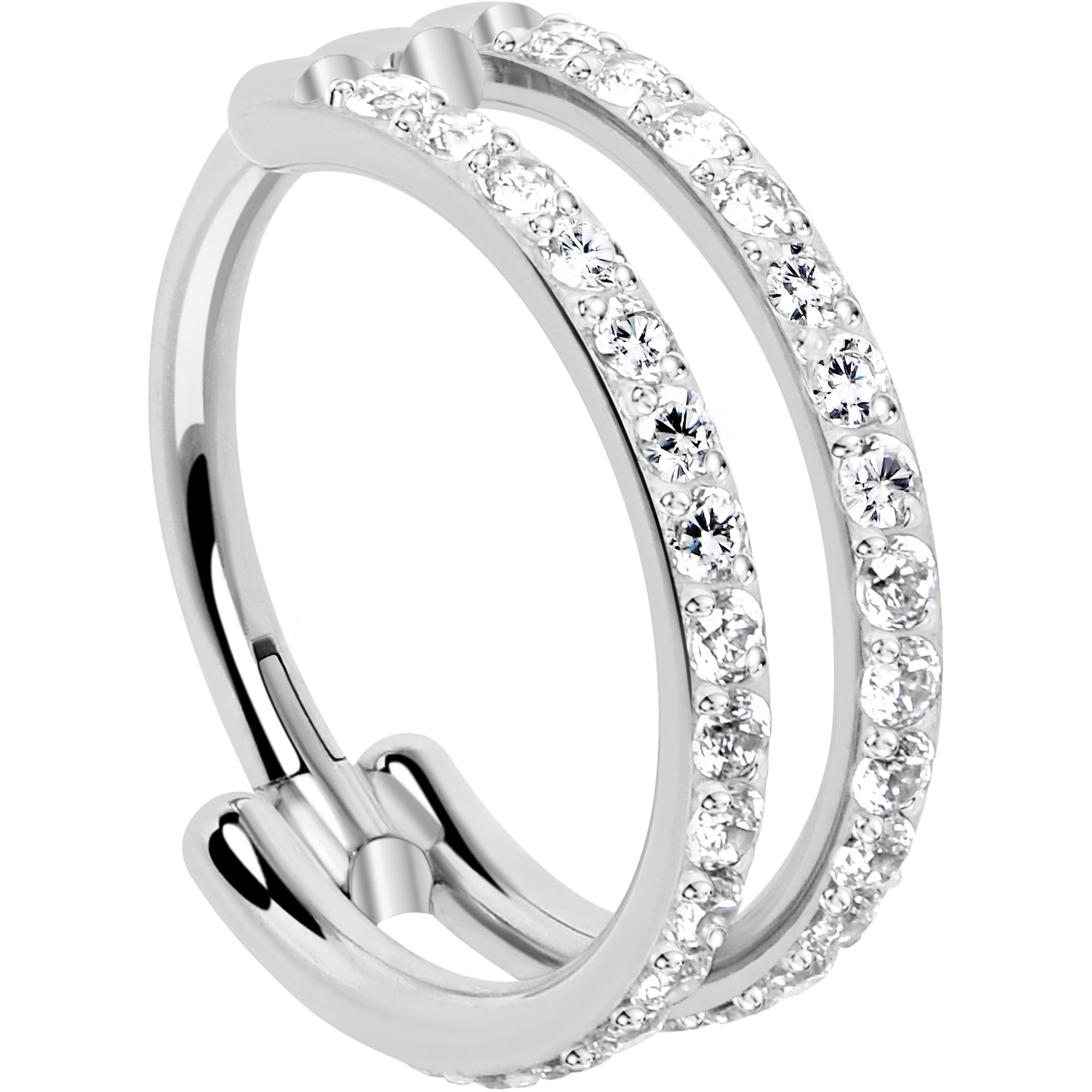Stardust Double Hoop Nose Ring – 18G Implant Grade Titanium