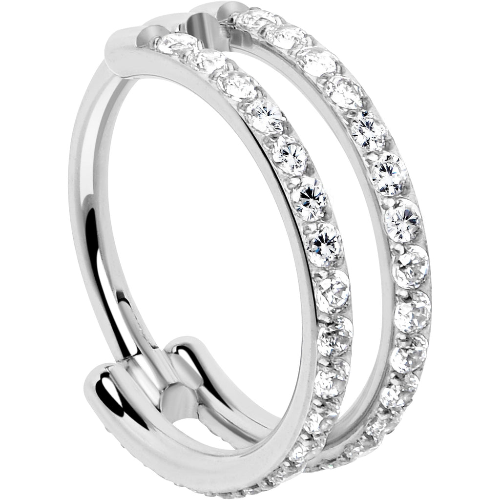 Stardust Double Hoop Nose Ring – 18G Implant Grade Titanium