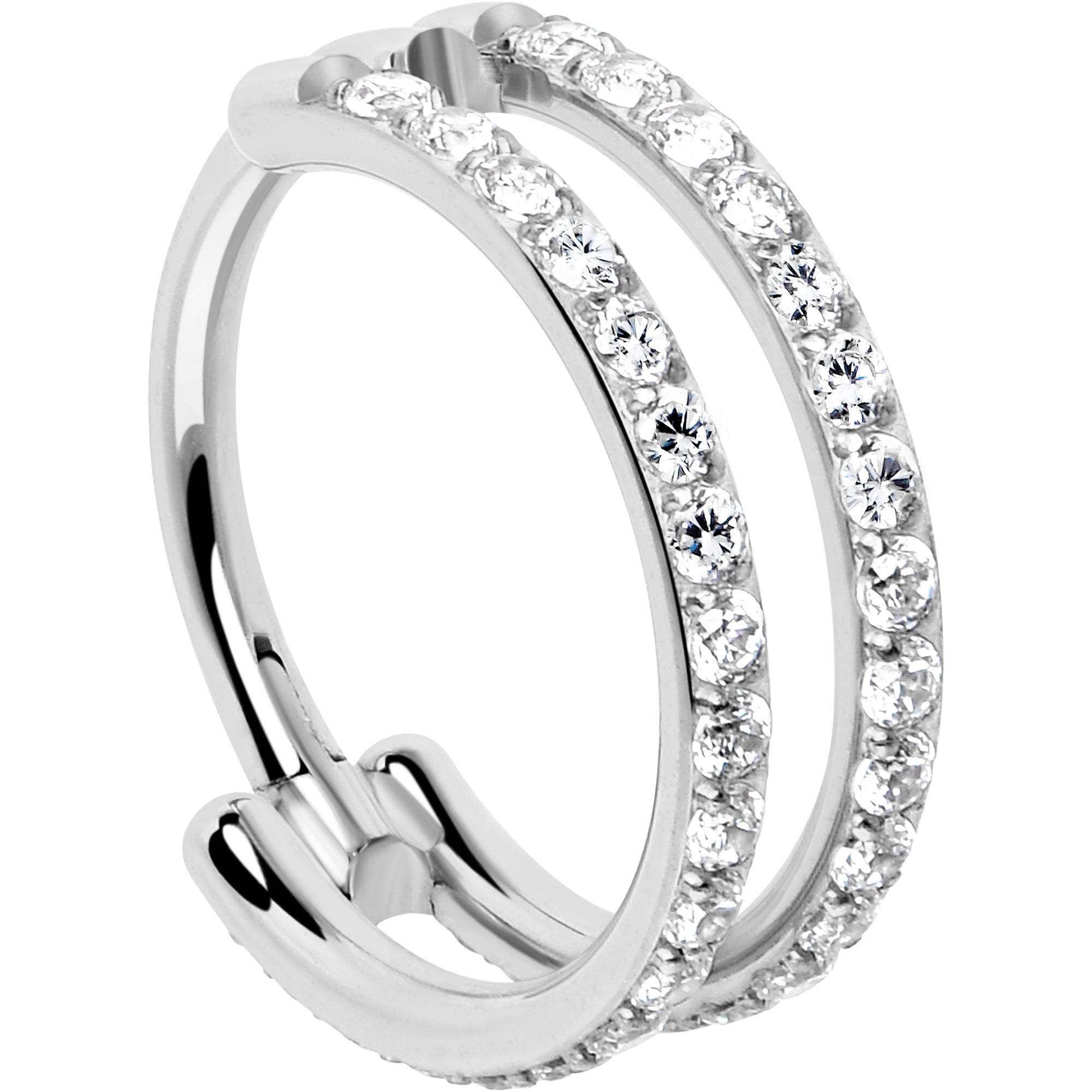 Stardust Double Hoop Nose Ring – 18G Implant Grade Titanium