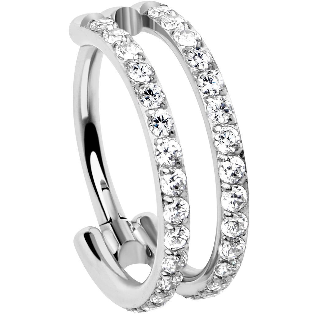 Stardust Double Hoop Nose Ring – 18G Implant Grade Titanium