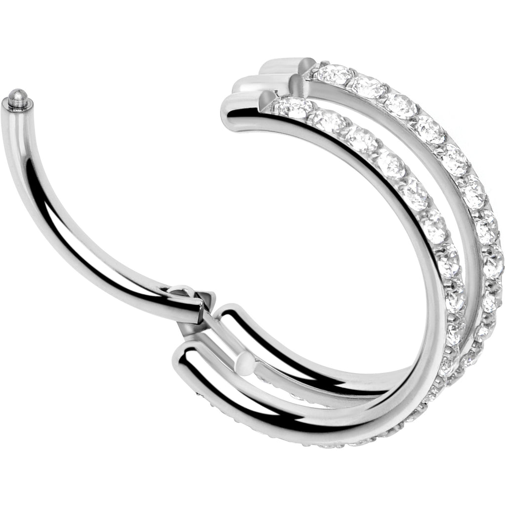 Stardust Double Hoop Nose Ring – 18G Implant Grade Titanium