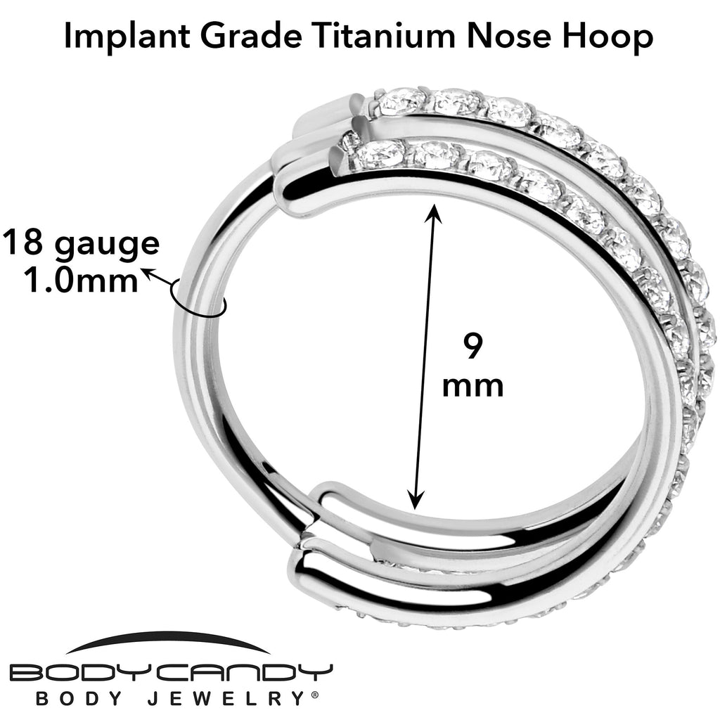 Stardust Double Hoop Nose Ring – 18G Implant Grade Titanium