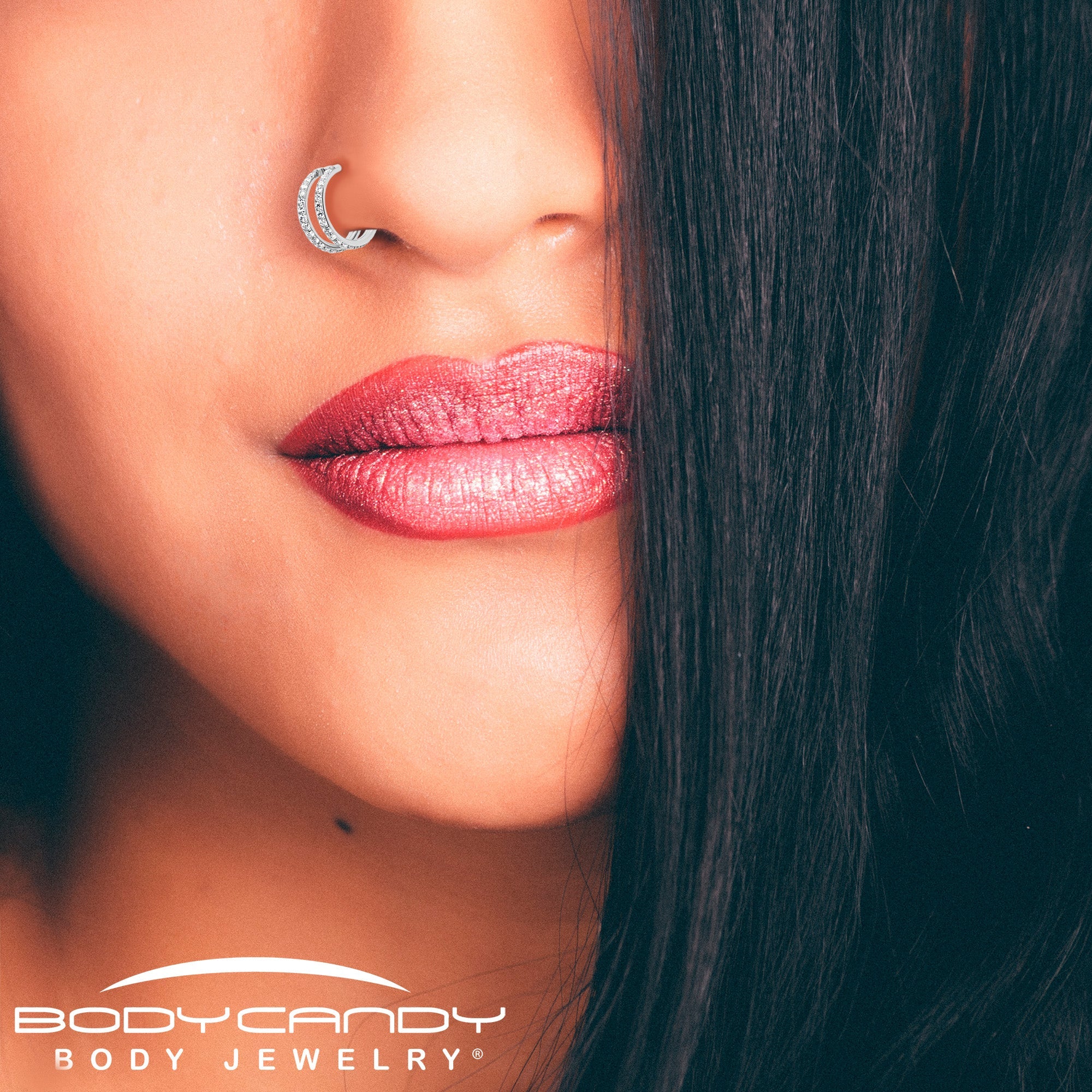 Stardust Double Hoop Nose Ring – 18G Implant Grade Titanium