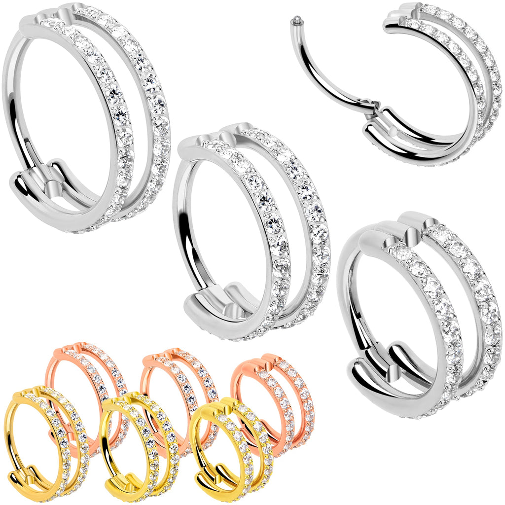 Stardust Double Hoop Nose Ring – 18G Implant Grade Titanium