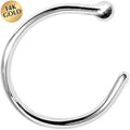 Pale Moon Nose Hoop – 20G Solid 14K White Gold