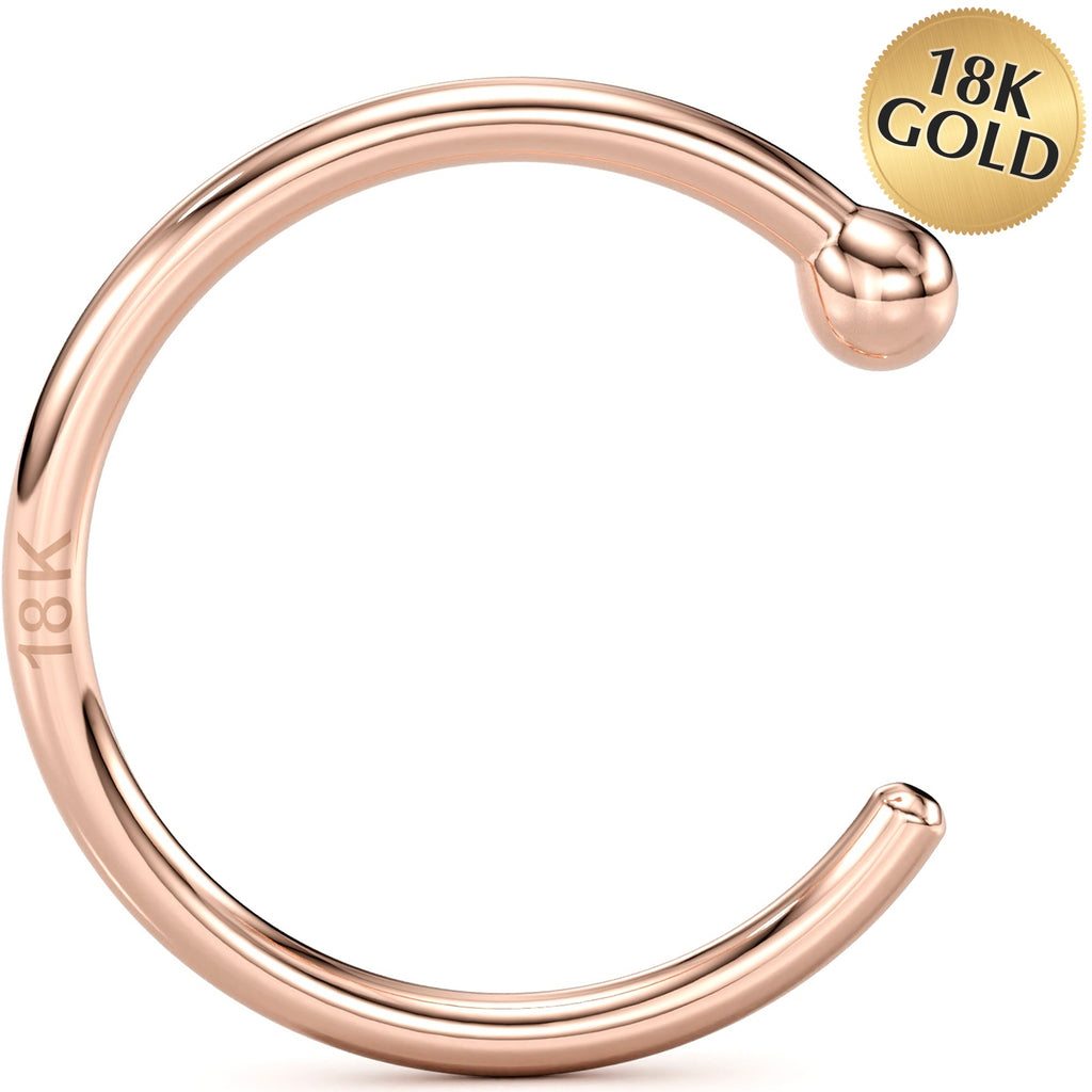 Rosy Dawn Nose Hoop – 20G Solid 18K Rose Gold