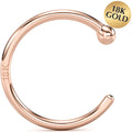 Rosy Dawn Nose Hoop – 20G Solid 18K Rose Gold