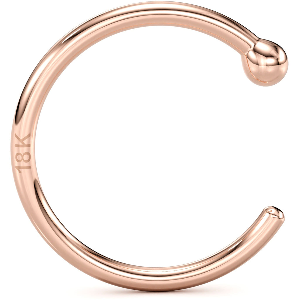Rosy Dawn Nose Hoop – 20G Solid 18K Rose Gold