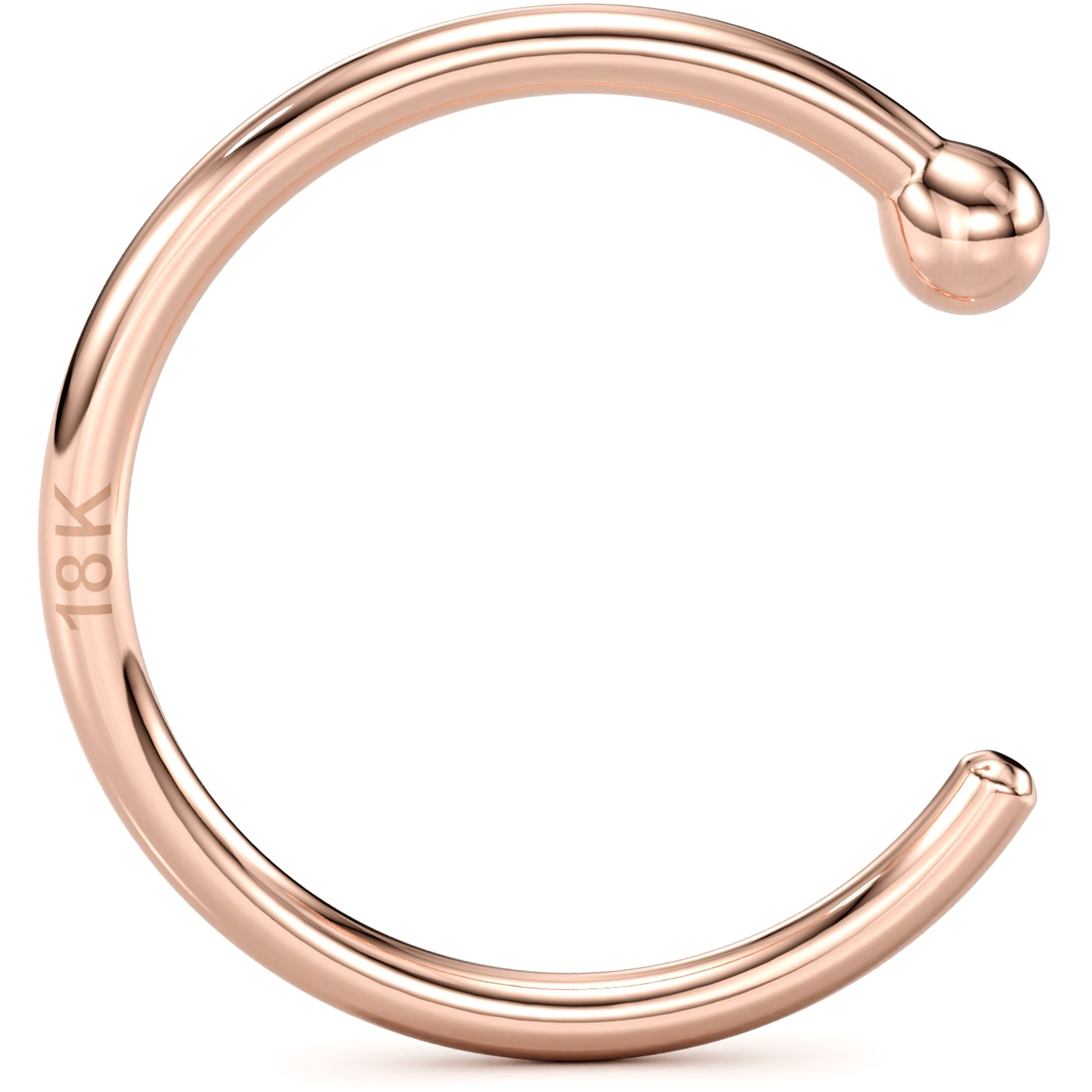Rosy Dawn Nose Hoop – 20G Solid 18K Rose Gold