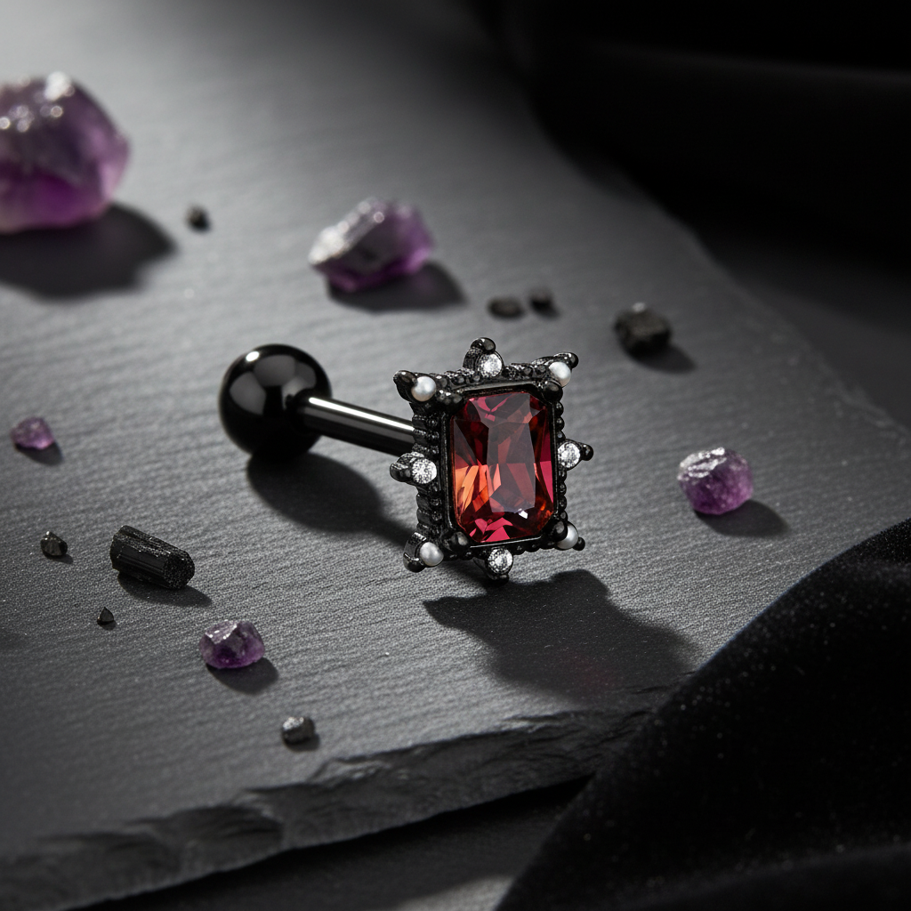 Starfire Tourmaline Tongue Barbell